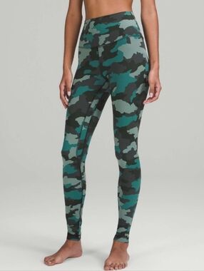 Lululemon Align High-Rise Pant 28" In Heritage 365 Camo Tidewater Teal Size 8
